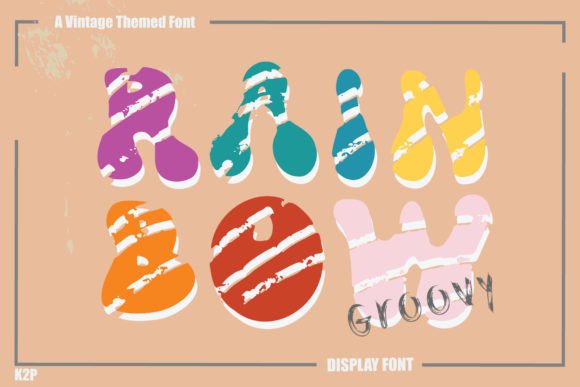 Groovy Rainbow Font: Retro Branding for Small Business